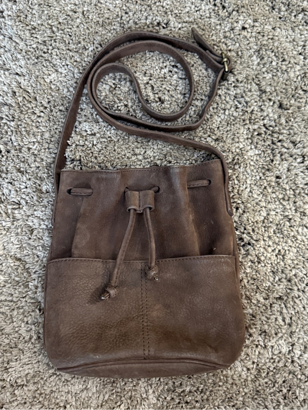 Nine West dark brown leather crossbody.